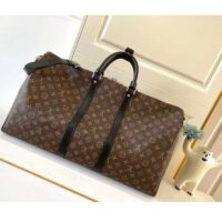 Louis Vuitton LV Unisex Keepall Bandoulière 55 Monogram Canvas Natural Cowhide Leather (1)