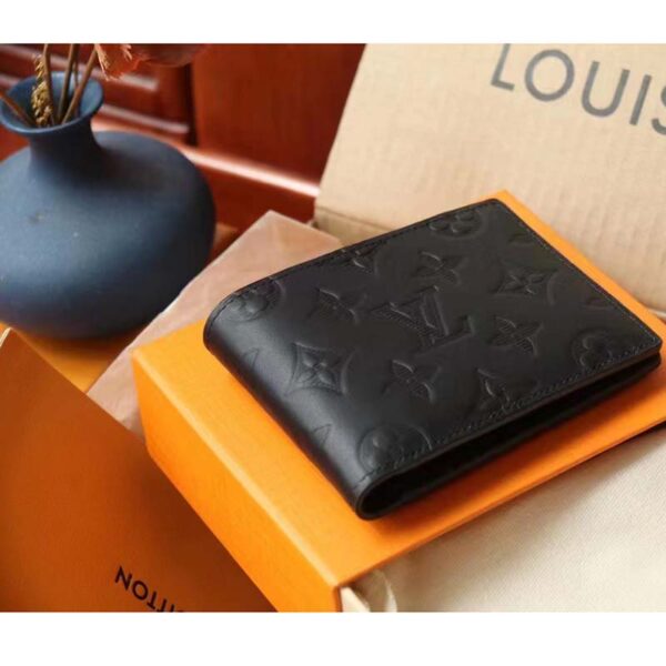 Louis Vuitton LV Unisex Multiple Wallet Black Monogram Shadow Calf Leather Cowhide (10)