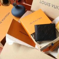 Louis Vuitton LV Unisex Multiple Wallet Black Monogram Shadow Calf Leather Cowhide (5)