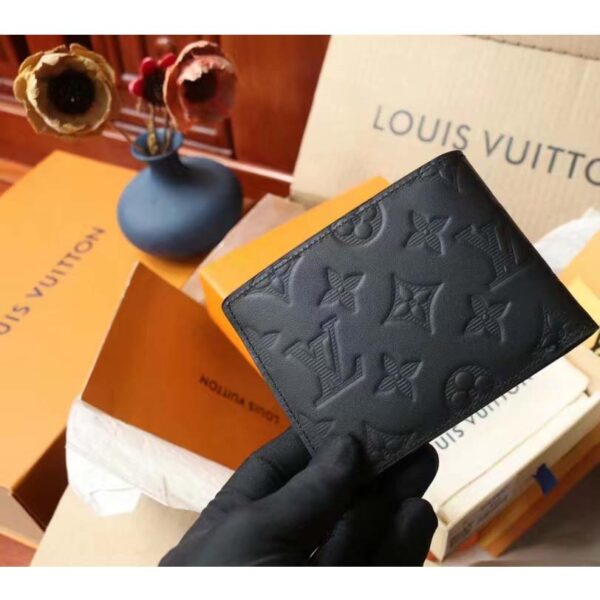 Louis Vuitton LV Unisex Multiple Wallet Black Monogram Shadow Calf Leather Cowhide (6)