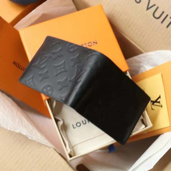 Louis Vuitton LV Unisex Multiple Wallet Black Monogram Shadow Calf Leather Cowhide (7)