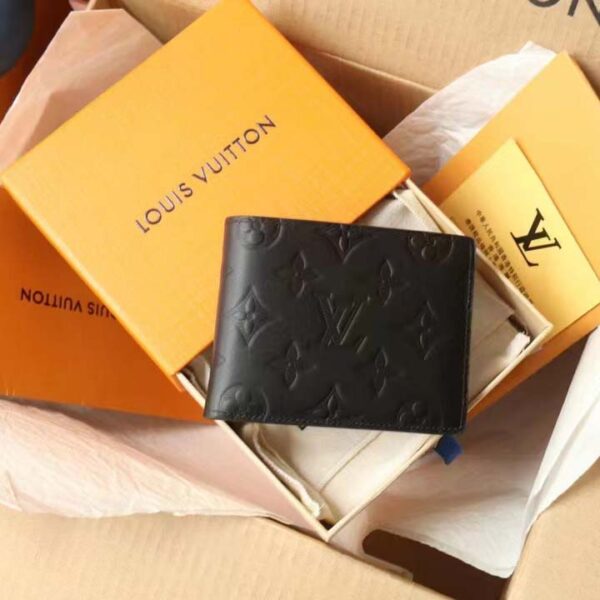 Louis Vuitton LV Unisex Multiple Wallet Black Monogram Shadow Calf Leather Cowhide (8)