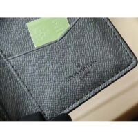 Louis Vuitton LV Unisex Pocket Organizer Gunmetal Gray Monogram Coated Canvas Taiga Cowhide (7)