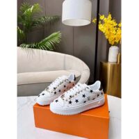 Louis Vuitton LV Unisex Time Out Sneaker Black White Printed Canvas Rubber Outsole (14)