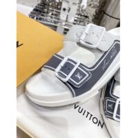 Louis Vuitton LV Unisex Trainer Mule Silver Mix Materials Anatomic Insole Initials (9)