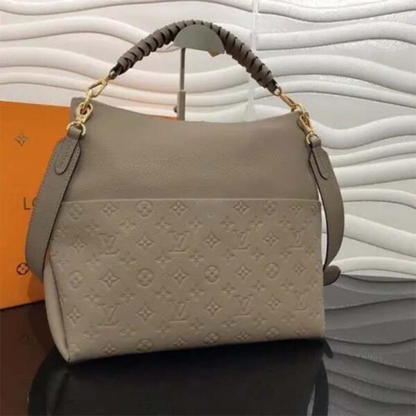Louis Vuitton LV Women Maida Hobo Handbag Tourterelle Gray Embossed Grained Cowhide (3)
