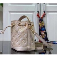 Louis Vuitton LV Women Nano Noé Bucket Bag Beige Monogram Embossed Supple Grained Cowhide (5)