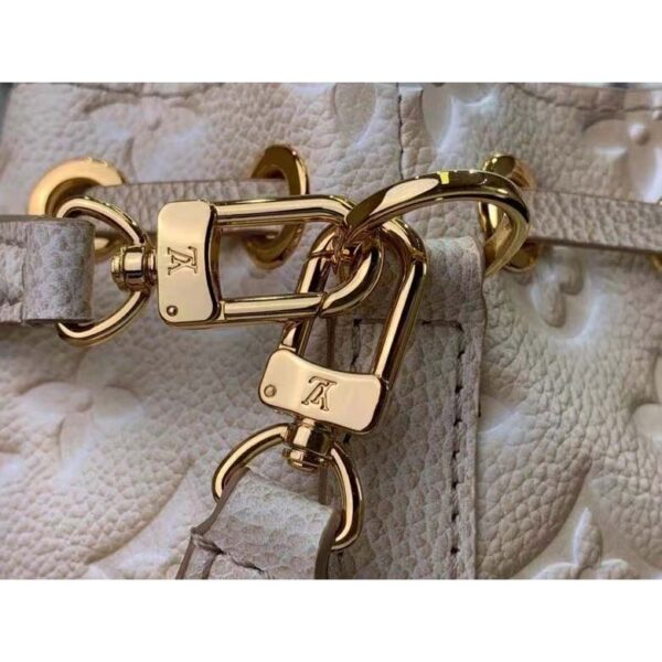 Louis Vuitton LV Women Nano Noé Bucket Bag Beige Monogram Embossed Supple Grained Cowhide (4)