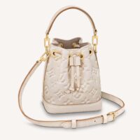 Louis Vuitton LV Women Nano Noé Bucket Bag Beige Monogram Embossed Supple Grained Cowhide (5)