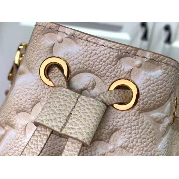 Louis Vuitton LV Women Nano Noé Bucket Bag Beige Monogram Embossed Supple Grained Cowhide (8)