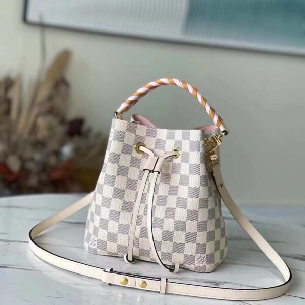 Louis Vuitton LV Women NéoNoé BB Bucket Bag Damier Azur Coated Canvas (9)