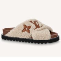 Louis Vuitton LV Women Paseo Flat Comfort Mule Natural Shearling Anatomic Insole、 (2)