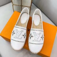 Louis Vuitton LV Women Starboard Flat Espadrille White Perforated Calf Leather Rope Rubber (3)