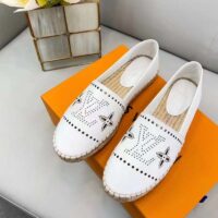 Louis Vuitton LV Women Starboard Flat Espadrille White Perforated Calf Leather Rope Rubber (3)