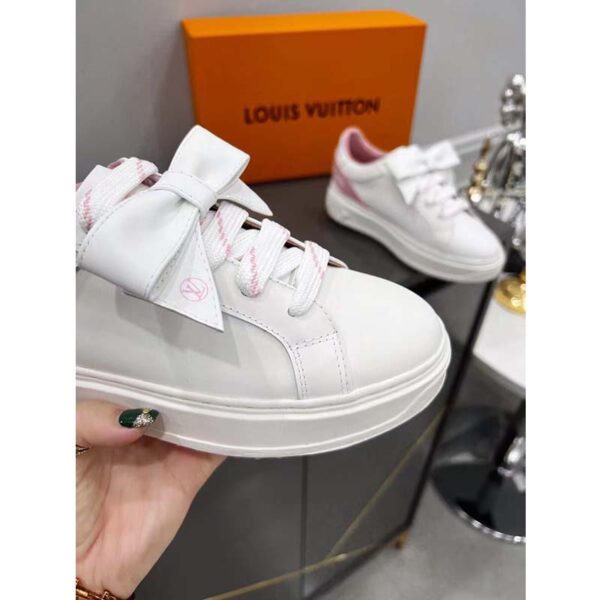 Louis Vuitton Unisex LV Shoes Time Out Sneaker Rose Clair Pink Calf Leather Rubber Outsole (2)