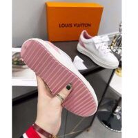 Louis Vuitton Unisex LV Shoes Time Out Sneaker Rose Clair Pink Calf Leather Rubber Outsole (8)