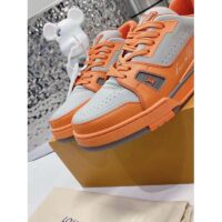 Louis Vuitton Unisex LV Trainer Sneaker Orange Epi Calf Leather Rubber Outsole (10)