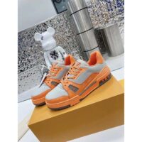 Louis Vuitton Unisex LV Trainer Sneaker Orange Epi Calf Leather Rubber Outsole (10)