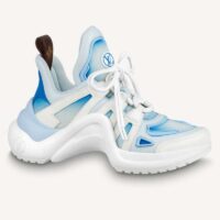 Louis Vuitton Women LV Archlight Sneaker Light Blue Printed Cotton Oversized Rubber Outsole (3)