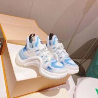 Louis Vuitton Women LV Archlight Sneaker Light Blue Printed Cotton Oversized Rubber Outsole (3)