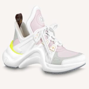 Louis Vuitton Women LV Archlight Sneaker Rose Clair Pink Lambskin Oversized Rubber