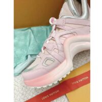 Louis Vuitton Women LV Archlight Sneaker Rose Clair Pink Mix Materials Ribbon Laces (6)