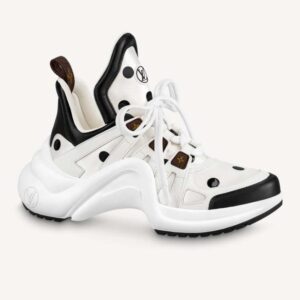 Louis Vuitton Women LV Archlight Sneaker White Black Satin Oversized Rubber