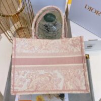 Dior Unisex CD Medium Book Tote Pink Toile De Jouy Embroidery (2)