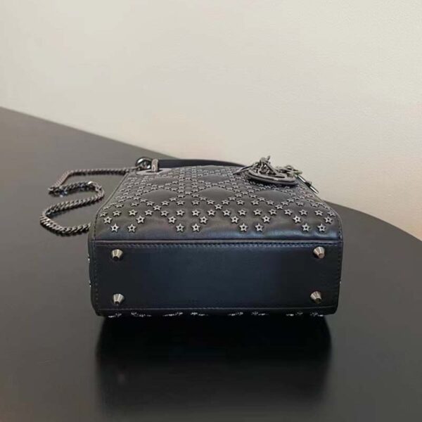 Dior Unisex CD Mini Lady Dior Bag Black Lucky Star Cannage Lambskin (3)