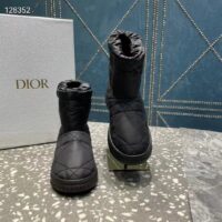 Dior Women Shoes CD Dior Frost Ankle Boot Black Cannage Quilted Nylon Shearling (6)