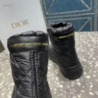 Dior Women Shoes CD Dior Frost Ankle Boot Black Cannage Quilted Nylon Shearling (6)