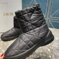 Dior Women Shoes CD Dior Frost Ankle Boot Black Cannage Quilted Nylon Shearling (6)