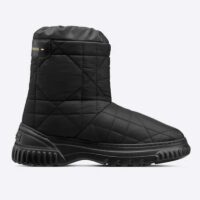 Dior Women Shoes CD Dior Frost Ankle Boot Black Cannage Quilted Nylon Shearling (6)