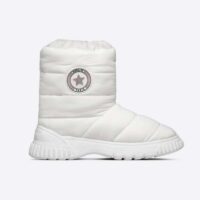 Dior Women Shoes CD Dior Frost Ankle Boot White Quilted Nylon Shearling (1)