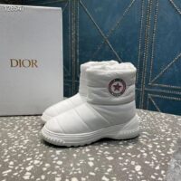 Dior Women Shoes CD Dior Frost Ankle Boot White Quilted Nylon Shearling (1)