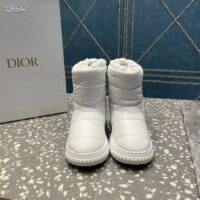 Dior Women Shoes CD Dior Frost Ankle Boot White Quilted Nylon Shearling (1)