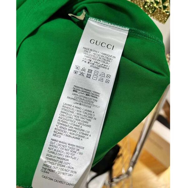 Gucci GG Men Adidas x Gucci Cotton Jersey T-Shirt Green Jersey Crewneck Oversize Fit (10)
