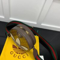 Gucci Unisex Adidas x Gucci Ophidia Small Shoulder Bag Beige Brown GG Crystal Canvas (6)