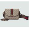 Gucci Unisex Ophidia Mini GG Shoulder Bag Beige Ebony GG Supreme Canvas