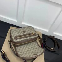 Gucci Unisex Ophidia Mini GG Shoulder Bag Beige Ebony GG Supreme Canvas (4)