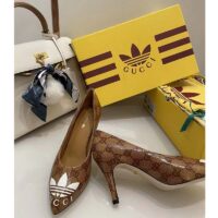 Gucci Women Adidas x Gucci GG Pump Beige Brown GG Crystal Canvas 9 Cm Heel (11)
