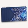 Louis Vuitton LV Unisex Coin Card Holder Blue Taurillon Cowhide Leather