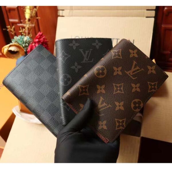 Louis Vuitton LV Unisex Passport Cover Brown Monogram Coated Canvas Cowhide Leather (9)