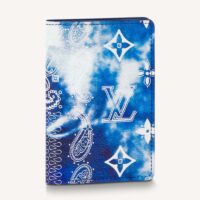 Louis Vuitton LV Unisex Pocket Organizer Blue Cowhide Leather Monogram Motif (8)