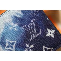 Louis Vuitton LV Unisex Slender Wallet Blue Cowhide Leather Textile Lining (1)