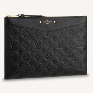 Louis Vuitton Unisex Daily Pouch Black Monogram Empreinte Embossed Supple Grained Cowhide