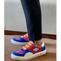 Louis Vuitton Unisex LV Ollie Richelieu Sneaker Orange Mix Materials Bicolor Double Laces (1)