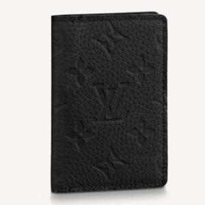 Louis Vuitton Unisex LV Pocket Organizer Monogram Black Taurillon Leather Cowhide Leather