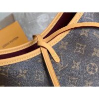 Louis Vuitton Women LV CarryAll PM Handbag Brown Monogram Coated Canvas Microfiber (9)