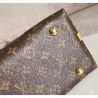 Louis Vuitton Women LV CarryAll PM Handbag Brown Monogram Coated Canvas Microfiber (9)